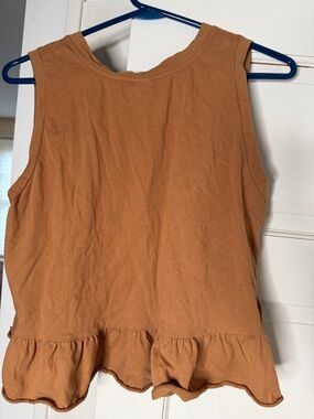 wild fable Sleeveless Peplum Tank Top - Rust Brown
